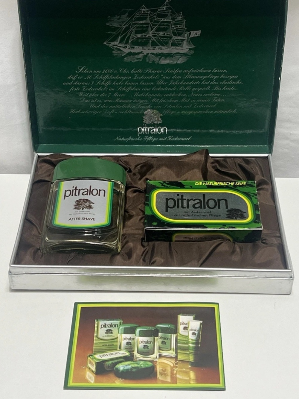 Vintage Pitralon Herrenkosmetik After Shave & Soap Gift Set Germany Complete Box